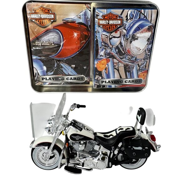 Harley-Davidson Other - Harley-Davidson Die-Cast Replica Motorcycle Maisto & Playing Cards Collectible